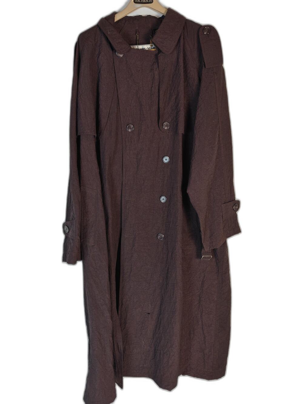 Club Trans-Atlantique Brown Linen Blend Trench Coat Men's XL Belted Jacket